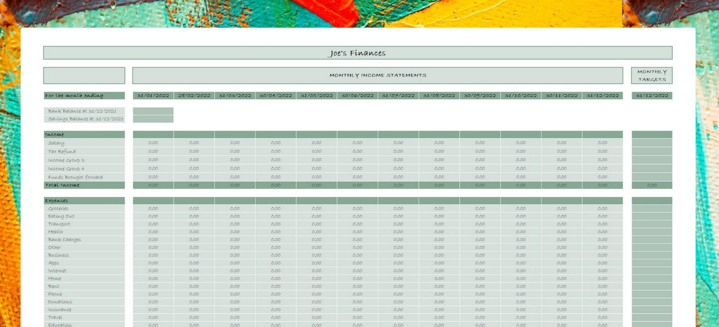 Personal Financial Planner (Green)